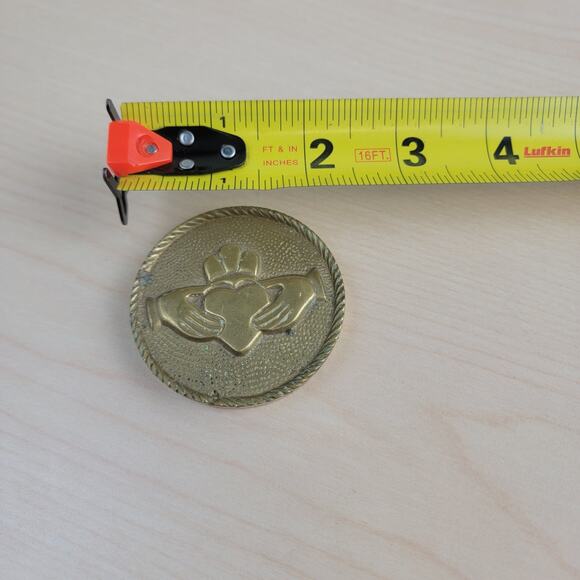 Brass Irish Claddagh | Authentic Vintage Decor | Friendship Gift - Picture 9 of 9